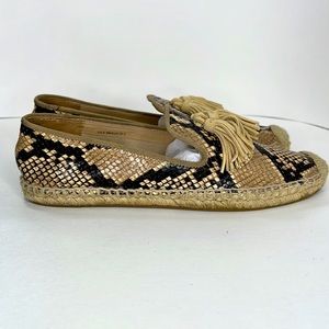 Via Spiga Belisa Faux Snakeskin Espadrilles Women’s Sz 8.5 Slip-ons.